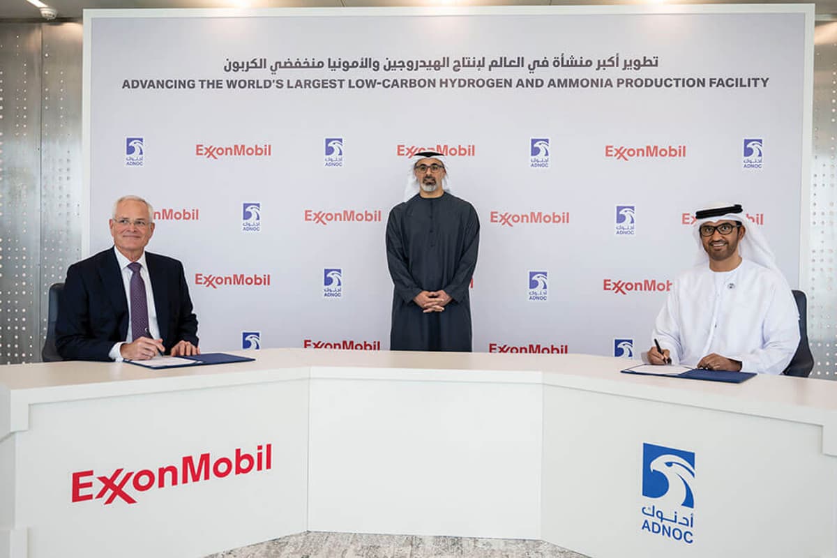 ADNOC Partners with ExxonMobil for Green Hydrogen and Ammonia Project in Texas